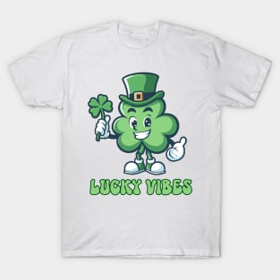 Lucky Vibes - Retro St Patrick's Day - Feeling Lucky Shirt - Shamrock St Patrick Day T-Shirt